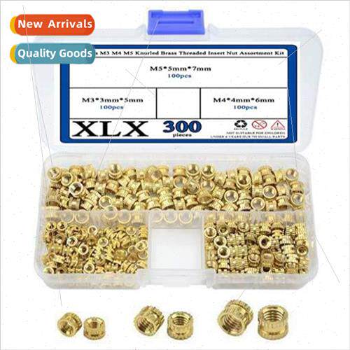 300pcs M3 M4 M5 brass knurled nuts hot melt copper nuts