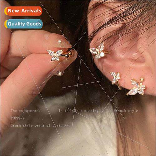 Butterfly no ear hole ear clip female summer 2022 new ear bo