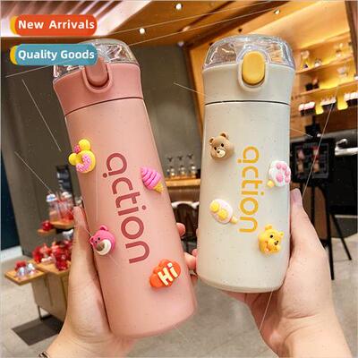 Creative cute bouncing lid  cup slant portable student water
