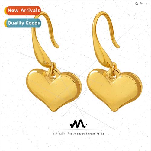 Delicate not lose color simple love earrings niche sweet coo