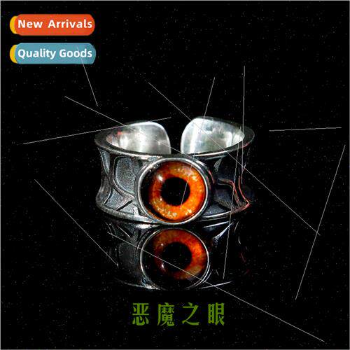 Devil eye ring men women vintage nd hip hop Thai silver open
