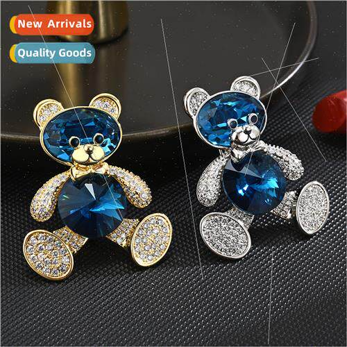 Cute bear zirconia elegant brooch upscale female exquise tid
