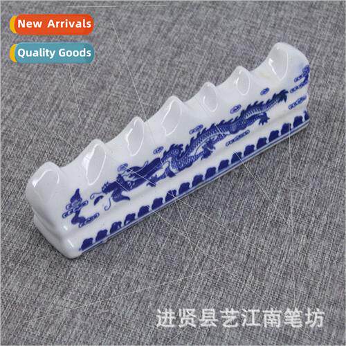 Ceramic 7 Finger Dragon Brush Holder Mountain StBrush Callig