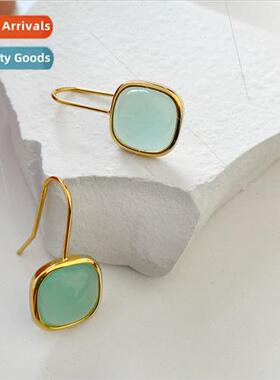 2022 Europe new square Mori resin earrings female elegant fr