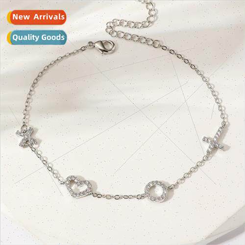 cross hjewelry love pattern rose gold wh whe stone bracelet