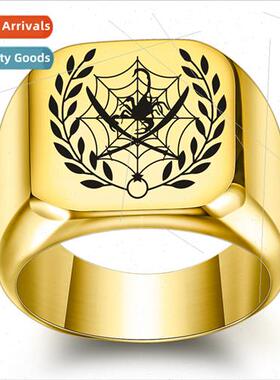 Stainless Steel Men Ring Leaf Scorpion Tanium Men Ring Vinta