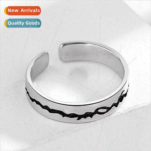 Plated S925 lver Vintage Spir Creek Ring Men  ngle Fashion O