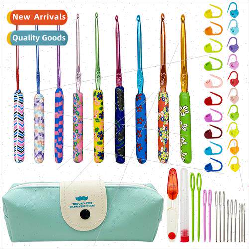 Printed Colorful Sweater Needles Wool Crochet Hookah Set Sof