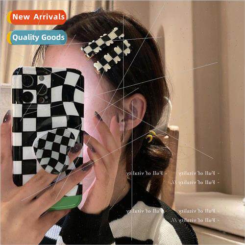 ins wave checkerboard checkerboard hair clips duckbill side
