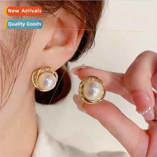 s925 silver needle Korea fashion simple diamond twisted pear