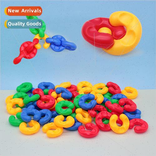 Early Learning Large C-shaped color ring hollow blocks puzzl