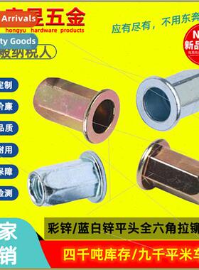 galvanized flat head full hex rivet nut carbon steel color z