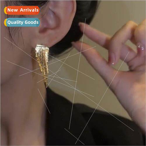 Golden triangle tassel earrings earrings simple square round