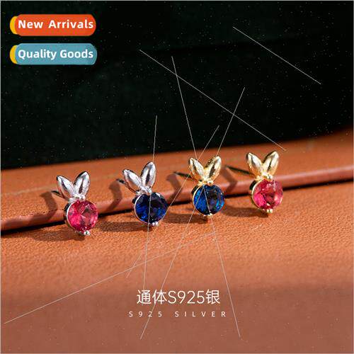 S925 silver rabb earrings female zirconia earrings 2023 new