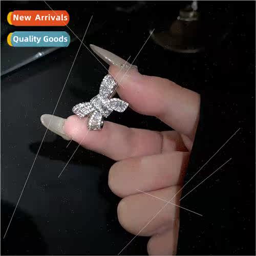 Koreafull diamond bow ring female delicate hundred fashion n