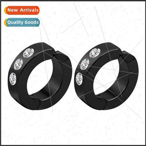 Korea ear clip without ear holes simple rhinestone earrings