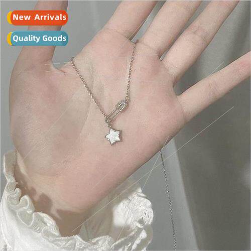 Pin necklace star necklace girls necklace star flash diamond