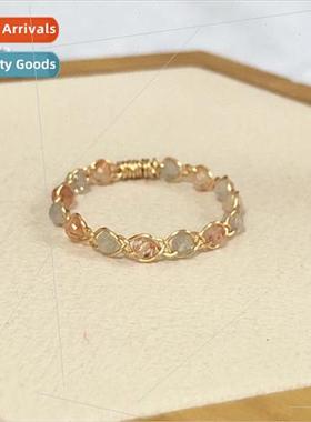 Glow Natural Sunstone Elongated Moonstone Crystal 14k Gold W