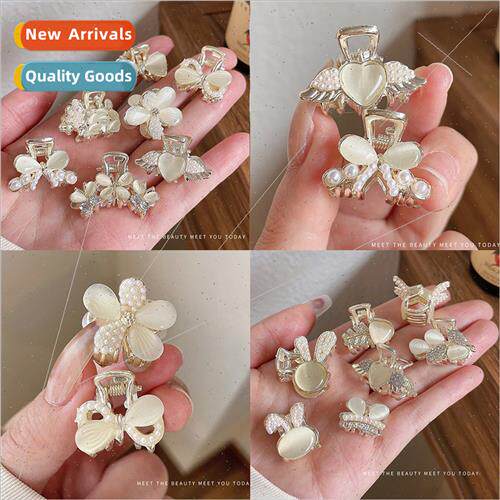 Cat Eye Stone Small Hair Clip Back Head Half Tie Hair Grab C