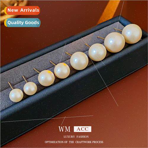 silver needle matte pearl earrings simple earrings fall wint
