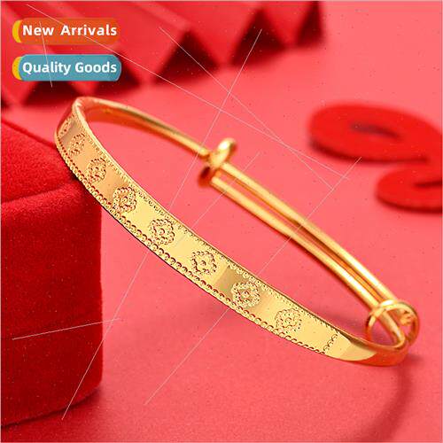 New nd gold-plated four-leaf clover push-pull bracelet ladie