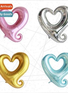 New 80cm hook heart-shaped aluminum film balloon love alumin