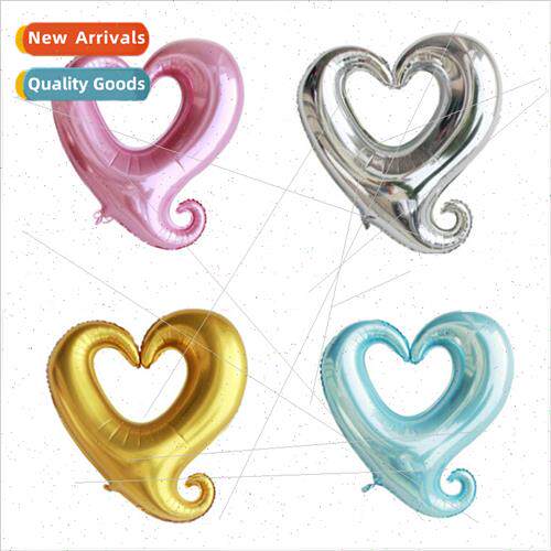 New 80cm hook heart-shaped aluminum film balloon love alumin