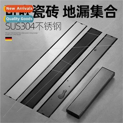 Gunmetal gray invisible floor drain 304 long strip bathroom