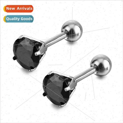 Earrings anti-allergy simple zirconia earrings crystal small