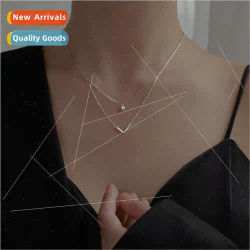 V double layer necklace short necklace cold wind geometric s