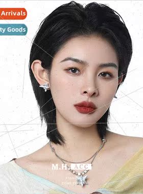 Resin ice crystal earrings female inlaid diamond fashion swe