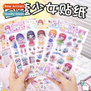 Cute cardamom girl stickers cartoon characters diy handbook