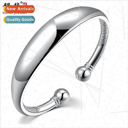 lver bracelet opening light face beads silver bracelet fashi