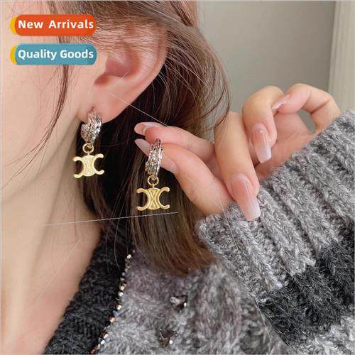 Gold silver color collision Triumphal Arch earrings twisted