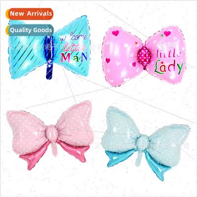 Large blue pink candy bow balloon children birthday party de