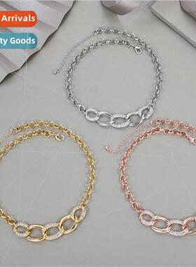 Europe large gold chain metal cool necklace women ins metal
