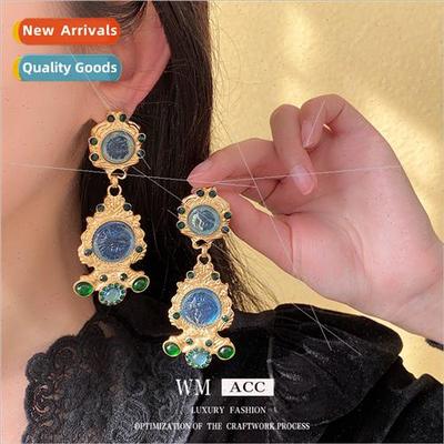 lver pins wh diamonds ruffled floral circle earrings vintage