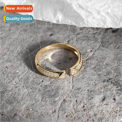 mple ring S925 silver female inlaid zirconia tide opening ad