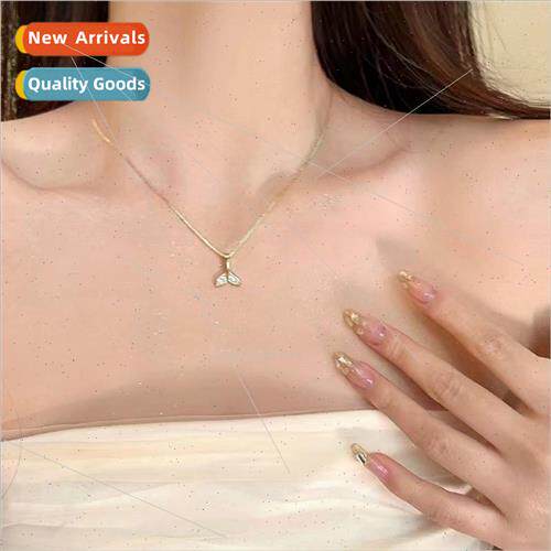 French gold mermaid tail pendant necklace niche 2023 new col