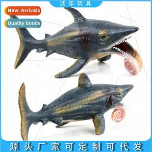 Ancient large spinning tooth shark static solid model childr