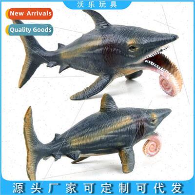 Ancient large spinning tooth shark static solid model childr