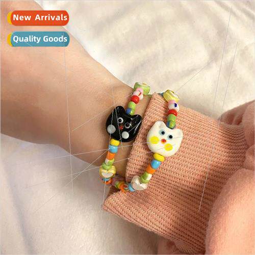 kty meow meow cartoon colorful heart beaded bracelet new kid