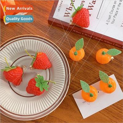 mulation Fru Hair Clips Cute Nerdy Girls de Clips Sweet Oran