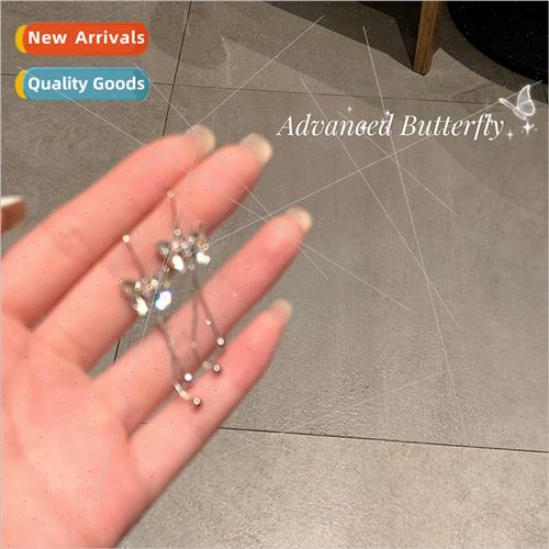 long butterfly tassel ear wire female Korea simple earrings