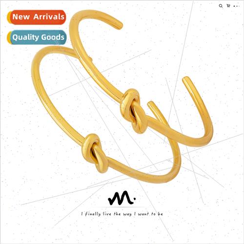 Europe ins fashion thick thin open knot bracelet tanium stee