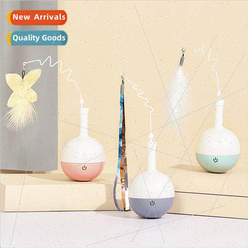 Cat electric teaser cat stick not fall down leaky food ball