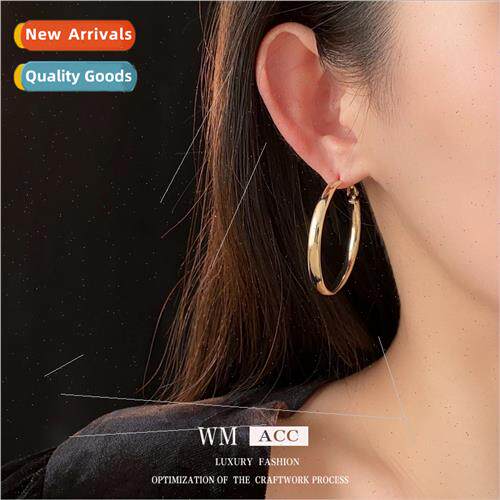lver Plated Pin Hollowed Out Metal Circle Earrings Fashion E