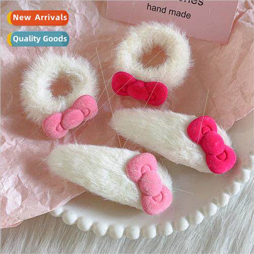Korea bow hair accessories plush hair clips bb clip hair car