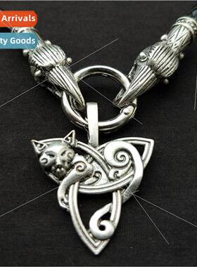 Viking Triangle Pet Necklace Irish Celtic Knot Pendant Amule
