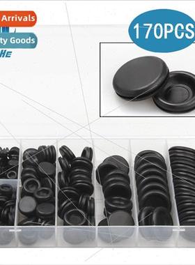 Rubberized Wire Guard Coil Box Set 170pcs Black ngle ded Wir